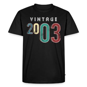 Millésime 2003 Anniversaire Année de naissance 2003 - T-shirt Premium bio Homme - noir - Devant - Nico (187cm)
