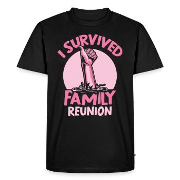 J’ai survécu à une équipe familiale de regroupement familial - T-shirt Premium bio Homme - noir - Devant - Nico (187cm)