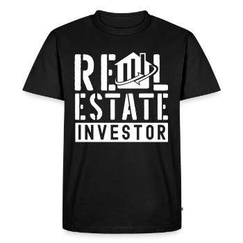 Investisseur immobilier Investisseurs investisseurs immobiliers - T-shirt Premium bio Homme - noir - Devant - Nico (187cm)