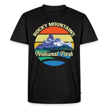 Parc national Souvenir Rocky Mountains Hiking Camp - T-shirt Premium bio Homme - noir - Devant - Nico (187cm)