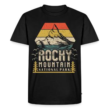 Camp de randonnée du parc national des montagnes Souvenir - T-shirt Premium bio Homme - noir - Devant - Nico (187cm)