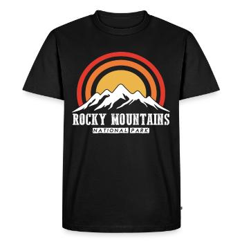 Parc national Randonnée Rocky Mountains Souvenir Camp - T-shirt Premium bio Homme - noir - Devant - Nico (187cm)