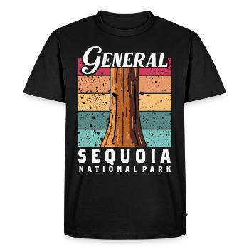 Nevada Sequoia Redwood National Park Randonnée Campin - T-shirt Premium bio Homme - noir - Devant - Nico (187cm)