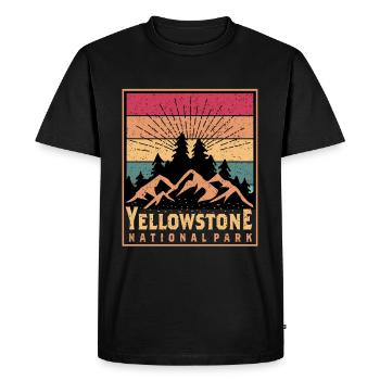 Yellowstone National Park Hiking Wyoming Souvenir - Men's Premium Organic T-Shirt - black - Front - Nico (187cm)