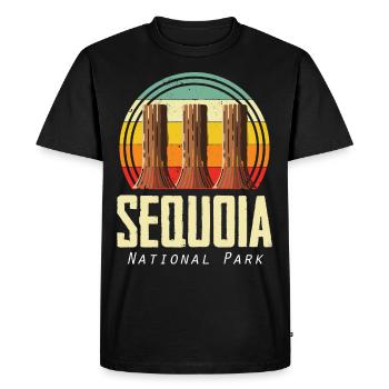 Sequoia National Park Sequoias Hiking Nature Cam - Men's Premium Organic T-Shirt - black - Front - Nico (187cm)