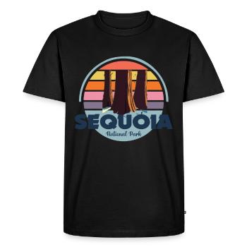Sequoias National Park Souvenir Sequoia Nevada - T-shirt Premium bio Homme - noir - Devant - Nico (187cm)