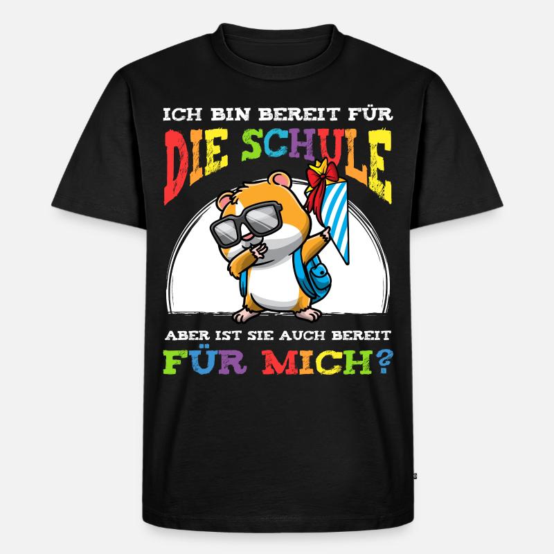 Schulkind Einschulung Hamster - Männer Premium Bio T-Shirt - Schwarz