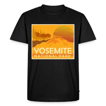 Californie Yosemite Mountains National Park Sun - T-shirt Premium bio Homme - noir - Devant - Nico (187cm)