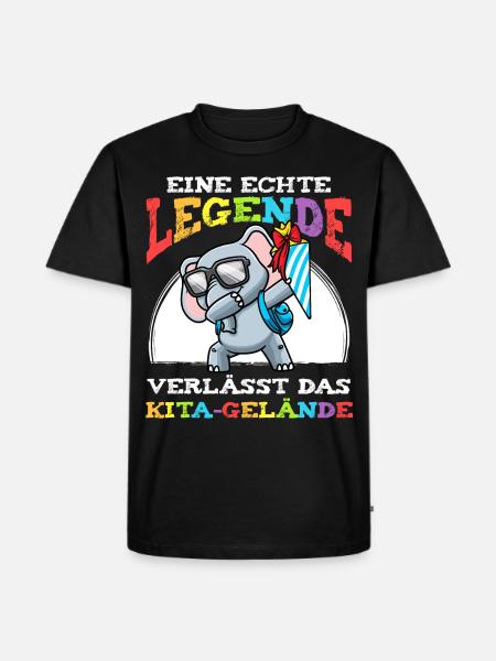 Schulkind Einschulung Elefant - Männer Premium Bio T-Shirt - Schwarz
