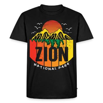 Parc national de Zion Utah Canyon Souvenir Hiking Cam - T-shirt Premium bio Homme - noir - Devant - Nico (187cm)