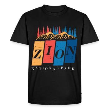 Parc national de Zion Souvenir Canyon Utah Hiking Cam - T-shirt Premium bio Homme - noir - Devant - Nico (187cm)