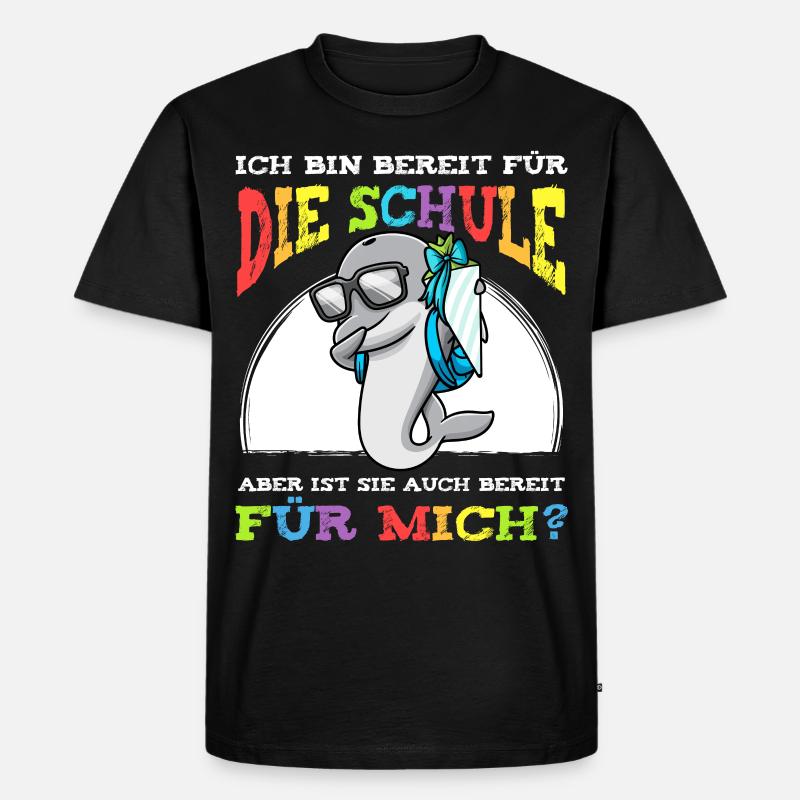 Schulkind Einschulung Delfin - Männer Premium Bio T-Shirt - Schwarz