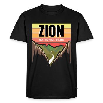 Parc national Souvenir Utah Zion Canyon Nature Wall - T-shirt Premium bio Homme - noir - Devant - Nico (187cm)