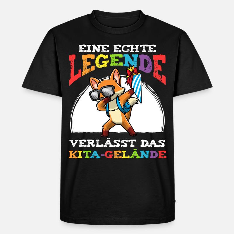 Schulkind Einschulung Fuchs - Männer Premium Bio T-Shirt - Schwarz