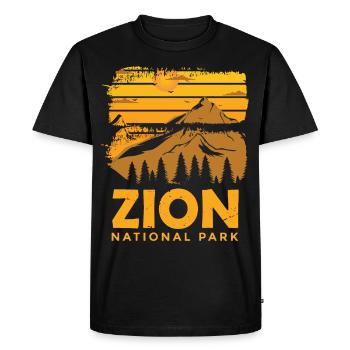Parc national de Zion Canyon de l’Utah Campin de randonnée naturelle - T-shirt Premium bio Homme - noir - Devant - Nico (187cm)