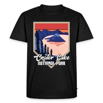 Crater Lake Volcano Lake Mountains Hiking - Men's Premium Organic T-Shirt - black - Front - Nico (187cm)