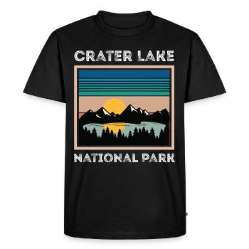 Crater Lake Camping Volcano Lake Randonnée - T-shirt Premium bio Homme - noir - Devant - Nico (187cm)