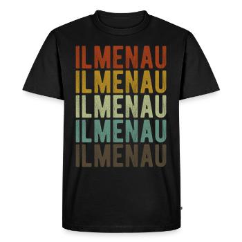 Ilmenau City Retro Vintage - Men's Premium Organic T-Shirt - black - Front - Nico (187cm)