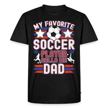 Soccer Papa Père Soccer Papa Joueur de soccer - T-shirt Premium bio Homme - noir - Devant - Nico (187cm)