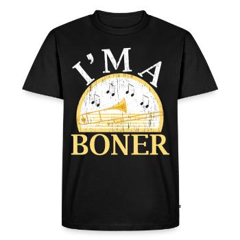 Je suis un tromboniste imbécile tromboniste - T-shirt Premium bio Homme - noir - Devant - Nico (187cm)
