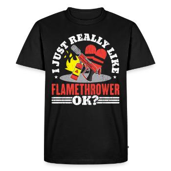 J’aime que les lance-flammes lance-flammes fonctionnent simplement - T-shirt Premium bio Homme - noir - Devant - Nico (187cm)