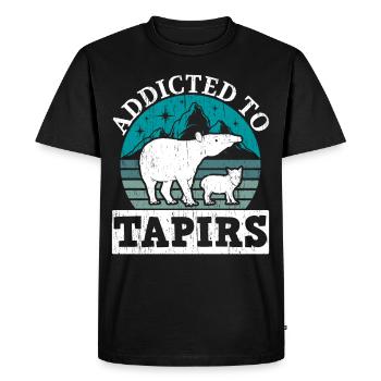 Accro à Tapirs Wildlife Animal Zookeeper - T-shirt Premium bio Homme - noir - Devant - Nico (187cm)