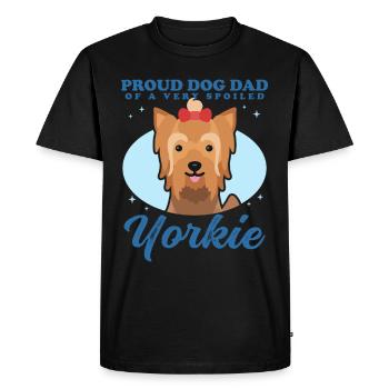 Yorkshire Terrier Papa Yorkie Chien Propriétaire Cadeau - T-shirt Premium bio Homme - noir - Devant - Nico (187cm)