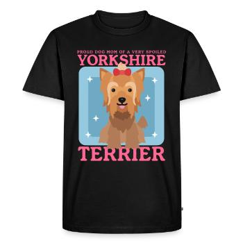 Yorkshire Terrier Maman Chien Propriétaire Cadeau - T-shirt Premium bio Homme - noir - Devant - Nico (187cm)