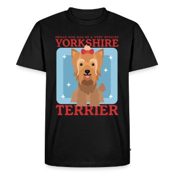 Yorkshire Terrier Papa Propriétaire de Chien Cadeau - T-shirt Premium bio Homme - noir - Devant - Nico (187cm)