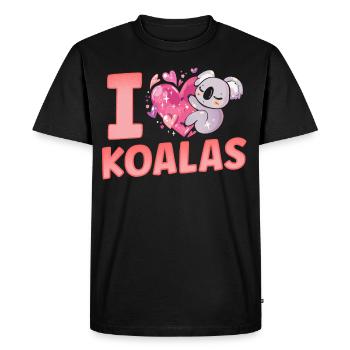 I Love Koalas Sweet Koala Animal Koala Bear - Men's Premium Organic T-Shirt - black - Front - Nico (187cm)