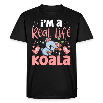I Am A Real Koala Sweet Koala Bear Koalas Animal - Men's Premium Organic T-Shirt - black - Front - Nico (187cm)