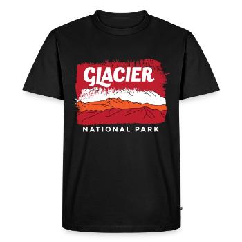 Glacier Souvenir Montana Mountains National Park - Men's Premium Organic T-Shirt - black - Front - Nico (187cm)