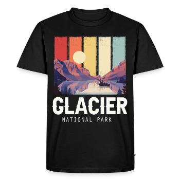 Glacier National Park Souvenir Montana Lac et Montagne - T-shirt Premium bio Homme - noir - Devant - Nico (187cm)
