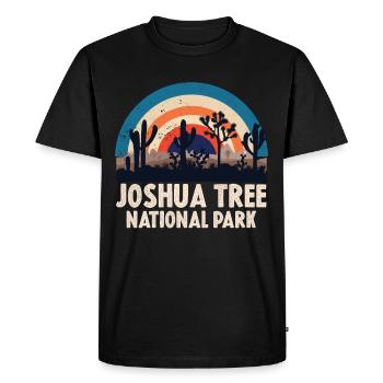 Joshua Tree National Park Cactus Hiking Camping - Men's Premium Organic T-Shirt - black - Front - Nico (187cm)