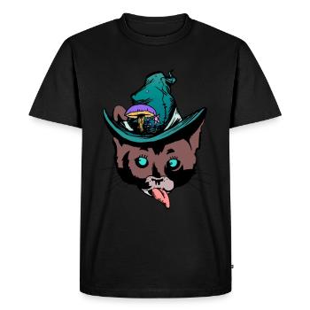 Tête de chat effronté chat sorciers snack fantaisie - T-shirt Premium bio Homme - noir - Devant - Nico (187cm)