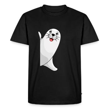 phoque fille garçon phoque lion de mer - T-shirt Premium bio Homme - noir - Devant - Nico (187cm)