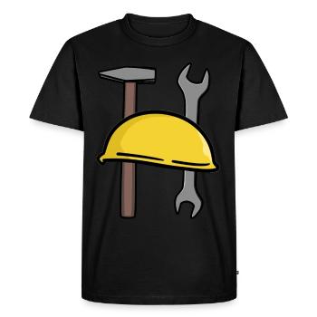 Crafts Safety helmet Tool Construction site Commercial - Men's Premium Organic T-Shirt - black - Front - Nico (187cm)