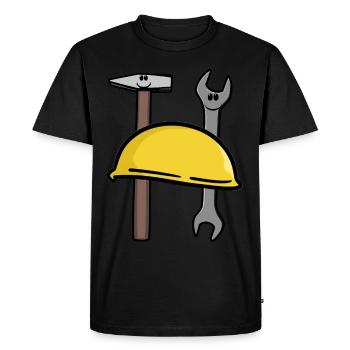 Artisanat Outil Construction Chantier Métiers Métiers Emploi - T-shirt Premium bio Homme - noir - Devant - Nico (187cm)