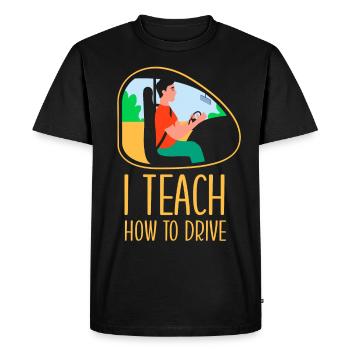 J’apporte la conduite à l’école de conduite Driving Instructor - T-shirt Premium bio Homme - noir - Devant - Nico (187cm)