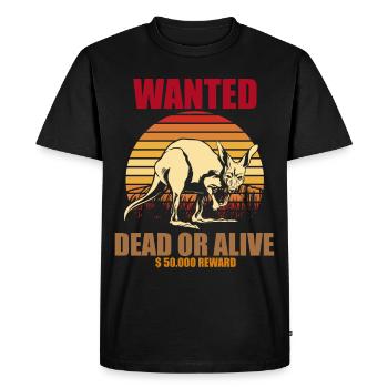 Kangourou recherché Australie Souvenir Outback - T-shirt Premium bio Homme - noir - Devant - Nico (187cm)