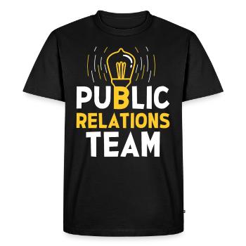 Team Öffentlichkeitsarbeit Job PR Public Relations - Men's Premium Organic T-Shirt - black - Front - Nico (187cm)