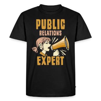 Public Relations Expert Profession PR Job - Men's Premium Organic T-Shirt - black - Front - Nico (187cm)