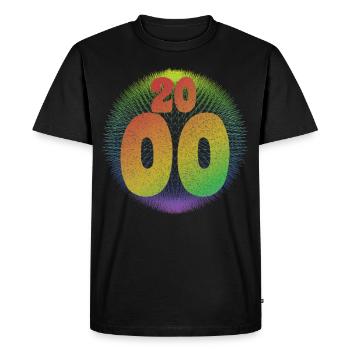 Anniversaire LGBT Vintage 2000 - T-shirt Premium bio Homme - noir - Devant - Nico (187cm)