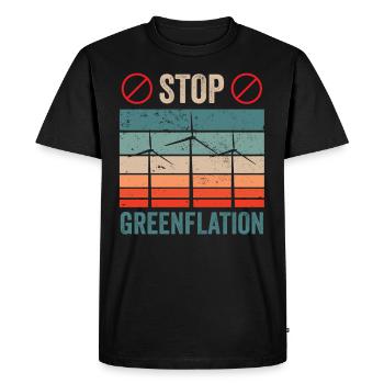 Greenflation Stop Green Inflation Energy - Men's Premium Organic T-Shirt - black - Front - Nico (187cm)