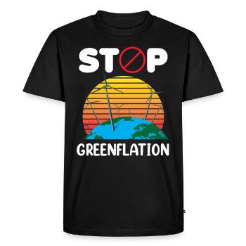 Greenflation Stop Inflation Énergie verte - T-shirt Premium bio Homme - noir - Devant - Nico (187cm)