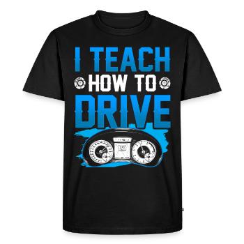 J’apporte la conduite à l’école de conduite Driving Instructor - T-shirt Premium bio Homme - noir - Devant - Nico (187cm)