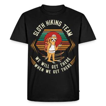 Retro Vintage Sloth Hiking Team Nous Y arriverons - T-shirt Premium bio Homme - noir - Devant - Nico (187cm)
