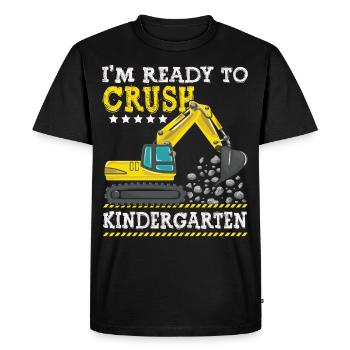 Je suis prêt à écraser la construction de jardins d’enfants - T-shirt Premium bio Homme - noir - Devant - Nico (187cm)