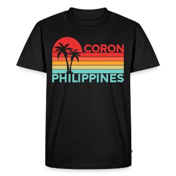 Vintage Holiday Trip Coron Philippines Asie - T-shirt Premium bio Homme - noir - Devant - Nico (187cm)