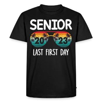 Senior last first day - Men's Premium Organic T-Shirt - black - Front - Nico (187cm)
